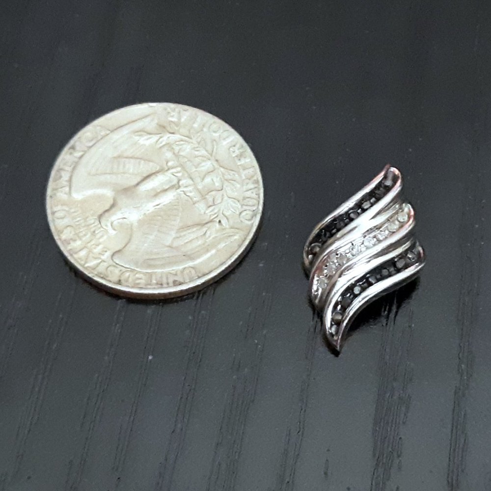 Sterling Onyx & Diamond PENDANT & Earring SET BOGO 50% Off!